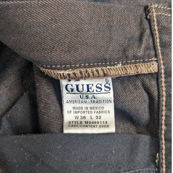 Vintage Guess USA Loose Baggy Fit Straight Leg Jeans Metallic Brown 36 x 33 90s - Picture 4 of 7